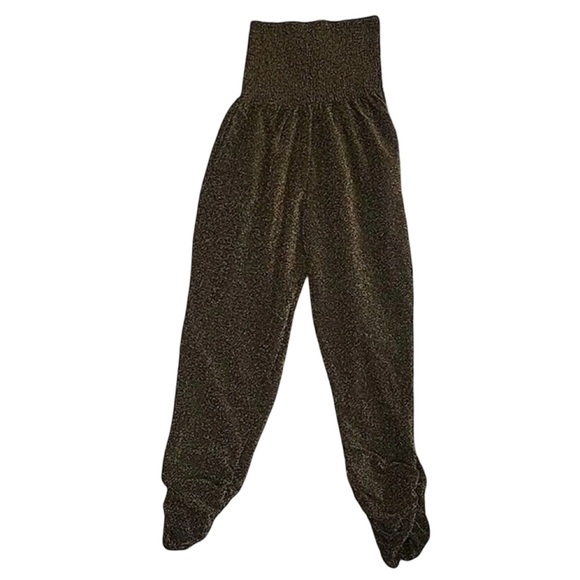 Derek Heart 3X Bandeau Gold Metallic Jumpsuit 70s Disco Style Women Tapered Leg - Picture 1 of 9